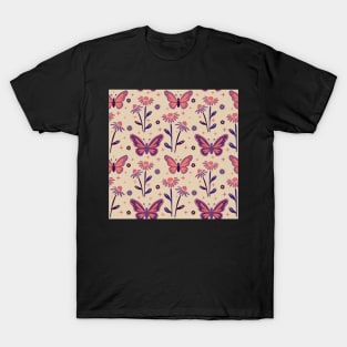 Retro Butterflies pattern - Venice daisy T-Shirt